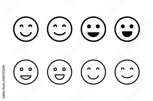 Smile icon logo design. smile emoticon icon. feedback sign and symbol