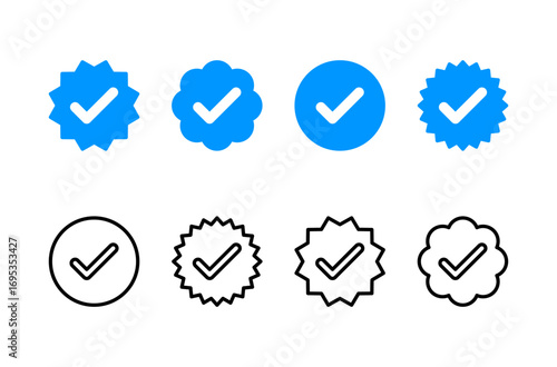 verified icon logo design. verification check mark. approved icon