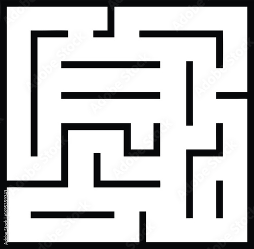 Abstract black and white maze pattern representing complexity and problem solving