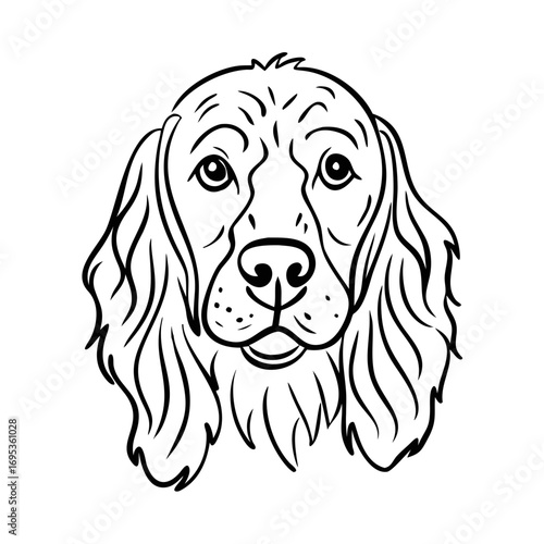 Dog Head Pet Animal Outline Vector Illustration