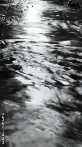 Flowing Water in Monochrome