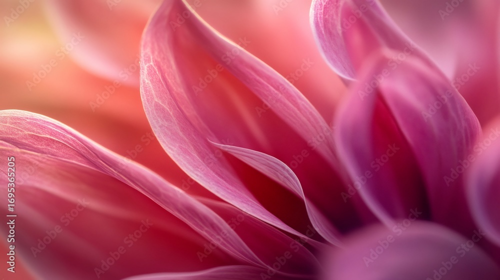 Fototapeta premium Pink Dahlia Petals: A Soft, Dreamy Macro Photograph