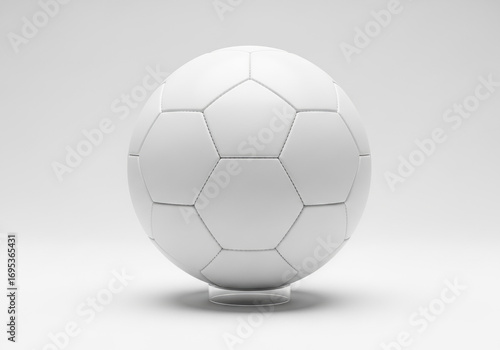 Clean White Soccer Ball on Display Stand for Sports Branding and Marketing Campaigns