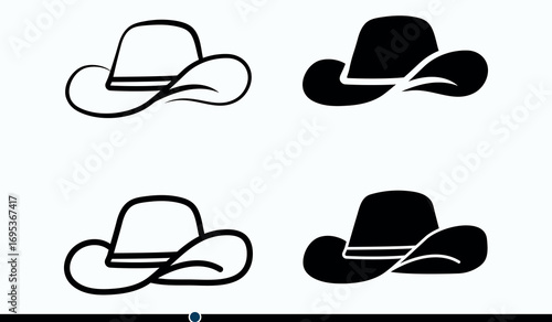 set of cowboy hat western vector collection.  fashion icon. vector illustration.
