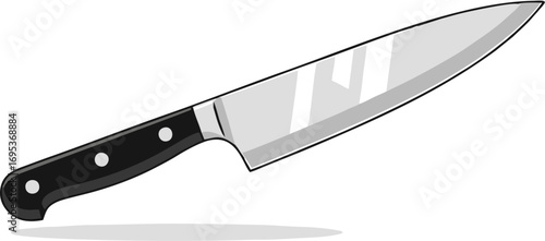 Sharp Chef's Knife Precision Kitchen Tool Illustration