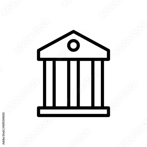 Bank icon symbol for apps and websites. Bank sign and symbol, museum, university