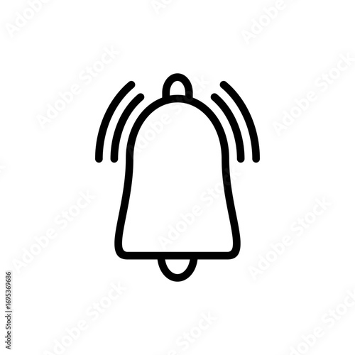 Bell icon symbol for apps and websites. Notification sign and symbol for web site design
