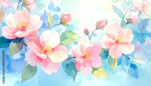 Delicate blossoms in pastel colors
