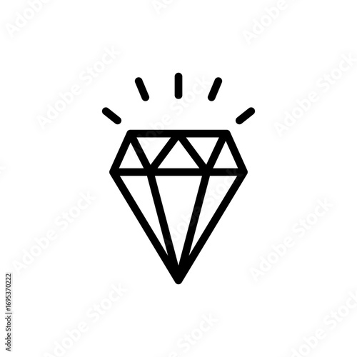 Diamond icon symbol for apps and websites. diamond gems sign and symbol