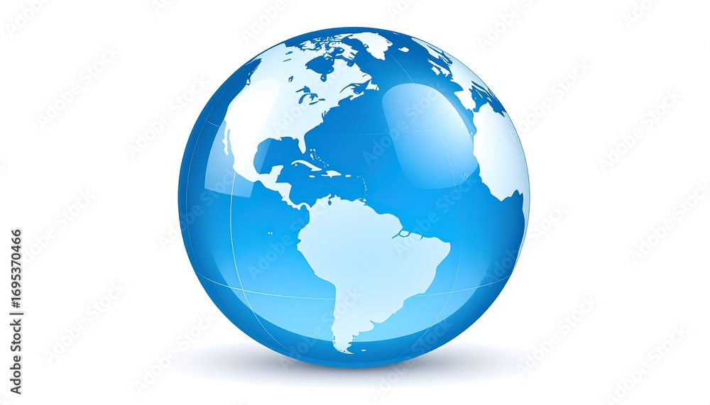 Fototapeta premium Blue globe, world map