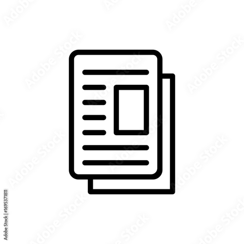 Newspaper icon symbol for apps and websites. news paper sign and symbol