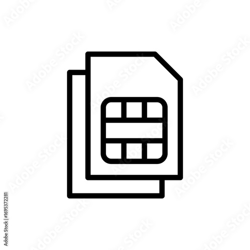 Sim card icon symbol for apps and websites. dual sim card sign and symbol