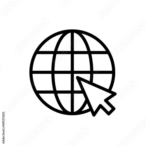 Web icon symbol for apps and websites. go to web sign and symbol. web click icon. Global search icon