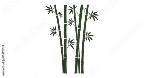 tall bamboo stalks with green leaves swaying gently in breeze