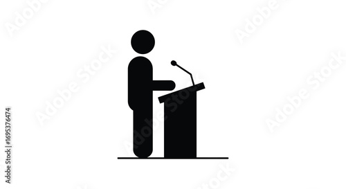 a person standing at podium giving speech