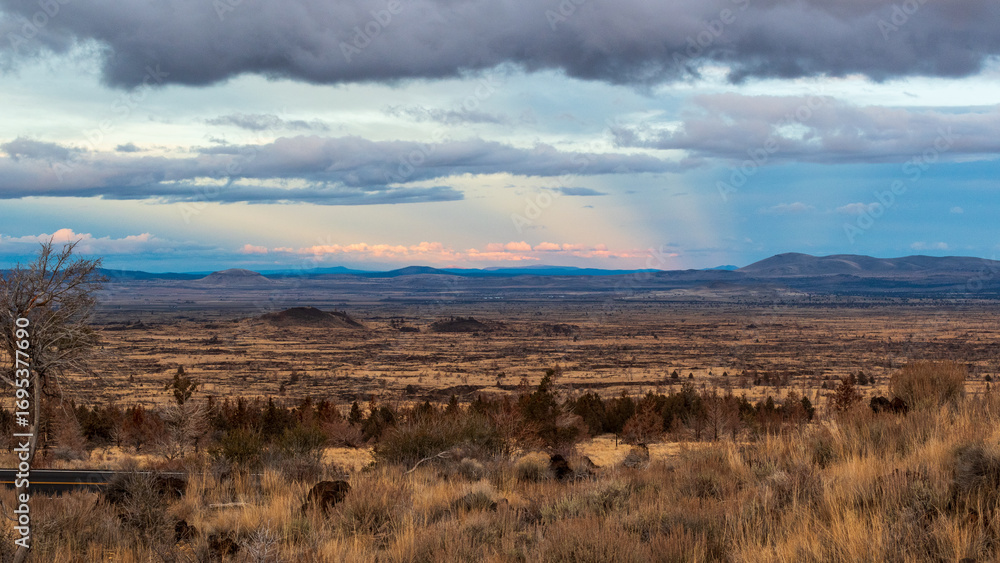 Fototapeta premium Volcanic Landscape at Lava Beds National Monument in Winter