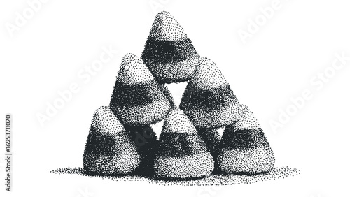 Pile of candy corn confectionery isolated on white. Vector hand drawn illustration