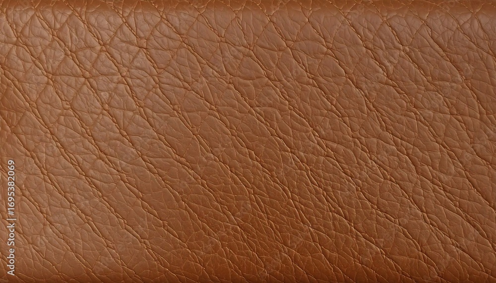 Fototapeta premium Close-up view of a rich, warm-toned leather texture, exhibiting a subtle, yet pronounced, pebbled surface design.