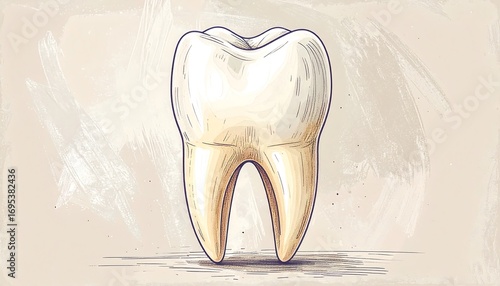 Dental illustration, tooth drawing