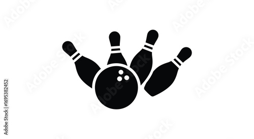 a bowling ball striking pins in motion graphic