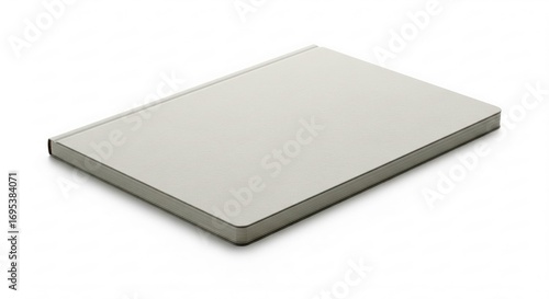 Wallpaper Mural A blank, light gray hardcover notebook resting on a white surface with shadow, offering a mockup template for presentations, perfect for creative layouts and space for personalized texts . Torontodigital.ca