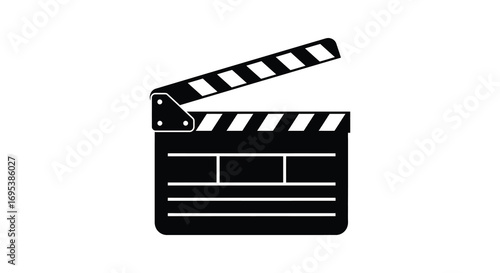 a classic film clapperboard used for movie production scenes