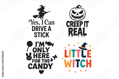 Halloweensvg, Witches Typography Quotes, Funny Halloween Gift, Retro Spooky svg, Ghost vector, Cut file, Files for Cricut, silhouette, Instant Download