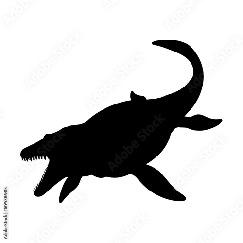 Silhouette of a Mosasaurus Prehistoric Marine Reptile