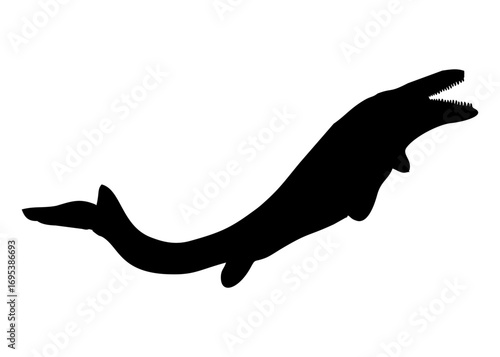 Silhouette of a Mosasaurus Prehistoric Marine Reptile
