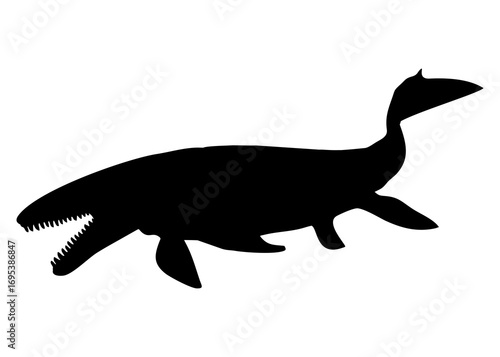 Fototapeta Silhouette of a Mosasaurus Prehistoric Marine Reptile