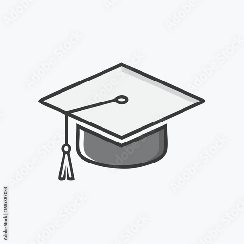 Minimalist Graduation Cap Icon Symbolizing Academic Achievement and Educational Success