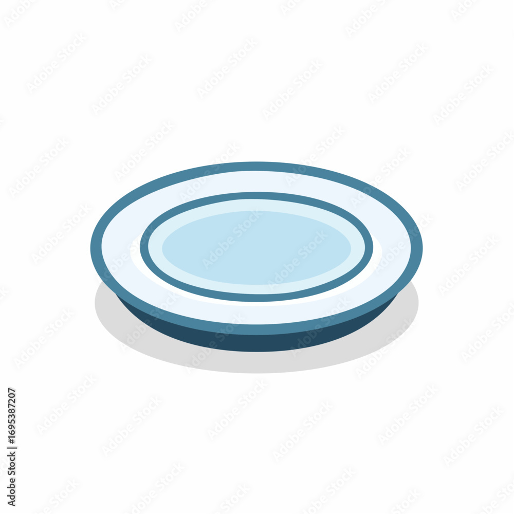 Obraz premium Clean Plate: A minimalist, isometric view of a pristine plate. Perfect for culinary concepts or design applications.