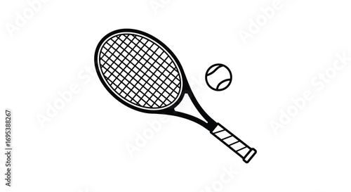 a tennis racket hitting ball in motion