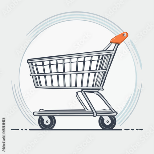 A simple illustration of a shopping cart, perfect for e-commerce, retail, and online shopping concepts