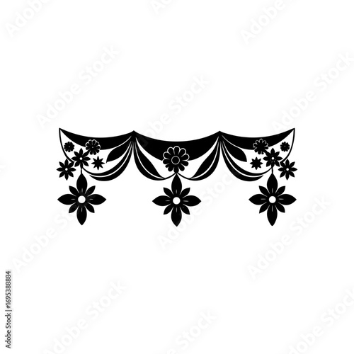 6 different floral patterned valance silhouette ve