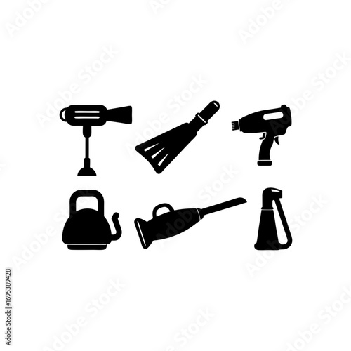 6 different handheld vacuum attachment silhouette 