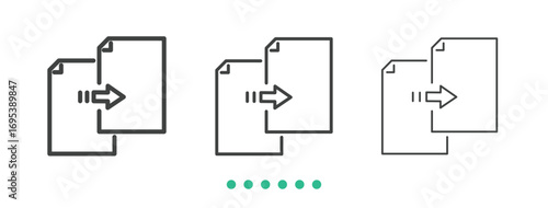Transfer files icon. Thin line icon vector