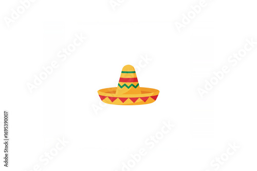 Vibrant sombrero icon representing Mexican culture, heritage, and celebration. A festive flat design vector illustration for a traditional fiesta party or Cinco de Mayo