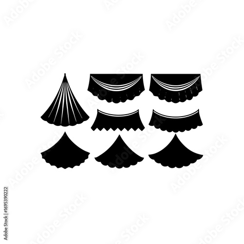 8 different layered valance silhouette vector icons