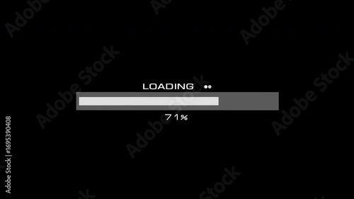 Wallpaper Mural Animated progress bar, Load status indicator from 0 to 100% percent with white color and black background. alpha channel only 4k.  Torontodigital.ca