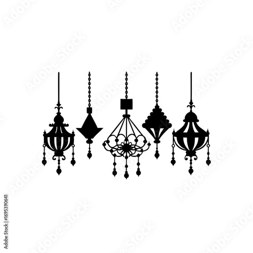5 different minimalist hanging chandelier ornament