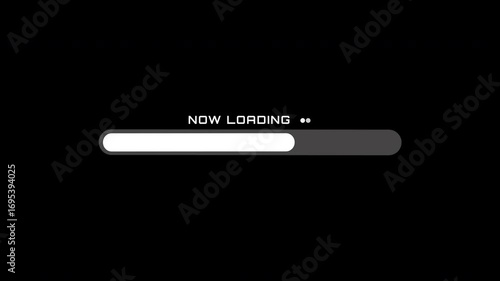 Wallpaper Mural Simple loading buffer progress bar animation with white color and black background .alpha channel only 4k. Torontodigital.ca