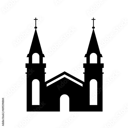 Vector illustration of church silhouette elegant religious building graphic for sacred architecture