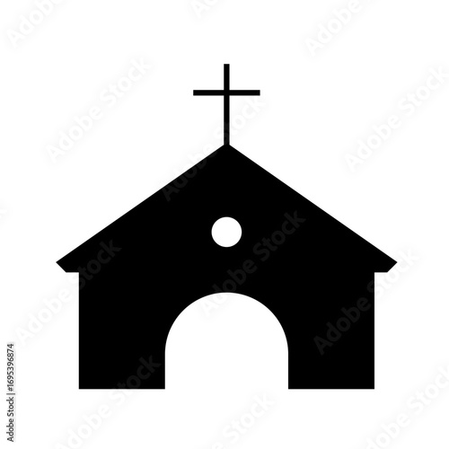 Vector illustration of church silhouette elegant religious building graphic for sacred architecture