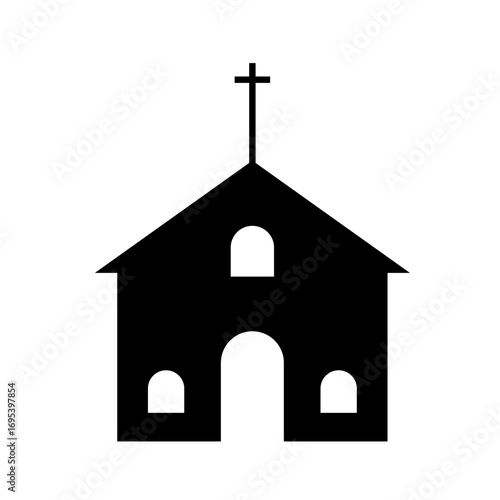 Vector illustration of church silhouette elegant religious building graphic for sacred architecture