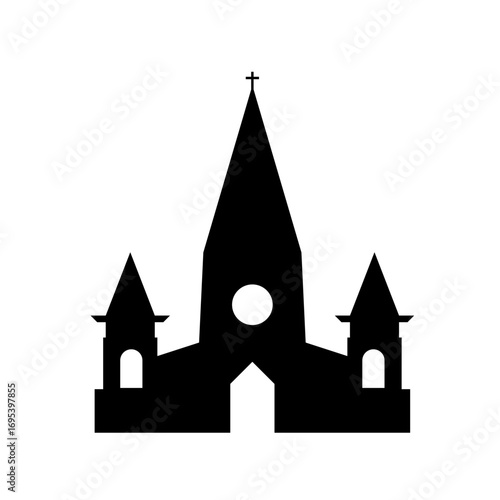 Vector illustration of church silhouette elegant religious building graphic for sacred architecture