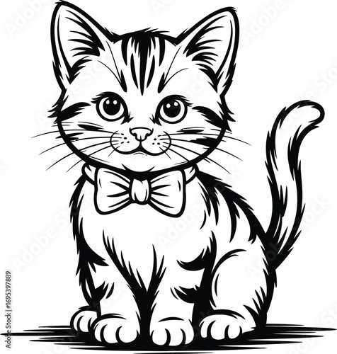 Adorable Kitten with Bowtie