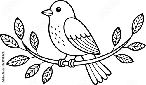 Cute Bird Sitting on a Branch