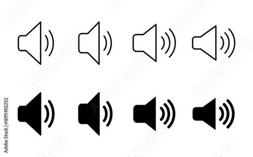 Speaker icon set. volume icon vector. loudspeaker icon vector. sound symbol