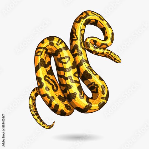 Realistic hand drawn snake background